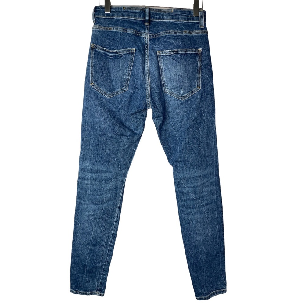Zara distressed high waisted fit size 27 butterfly jeans. - Picture 3 of 7